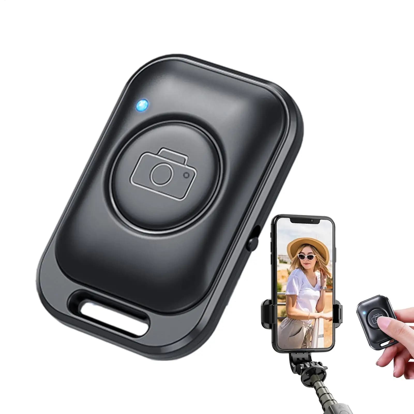 Telecomando wireless per smartphone, pulsante selfie Bluetooth, treppiede per selfie per streaming live all'aperto
