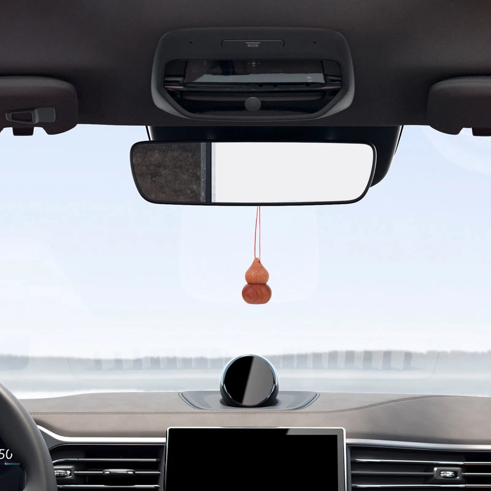 Set di 3 Flaconi Vuoti in Legno per Deodorante Auto, Diffusore di Oli Essenziali, Ciondolo Aromaterapico per Auto e Casa