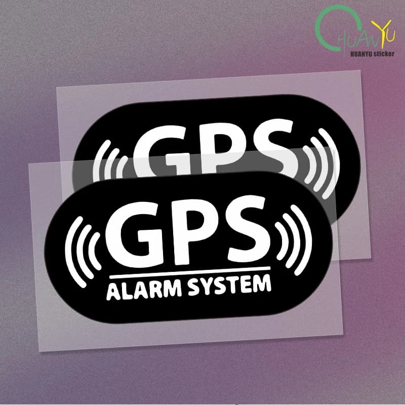 Accessori per adesivi per allarme di localizzazione GPS in vinile Adesivo di avvertimento riflettente impermeabile multicolore Decalcomania per sistema di allarme per scooter da bicicletta