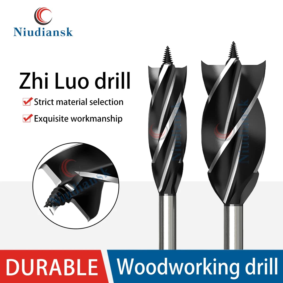 Trapano a rullo di supporto per la lavorazione del legno da 15 25 mm con quattro slot e quattro lame Trapano per fori per cassetti con serratura per porta con maniglia esagonale