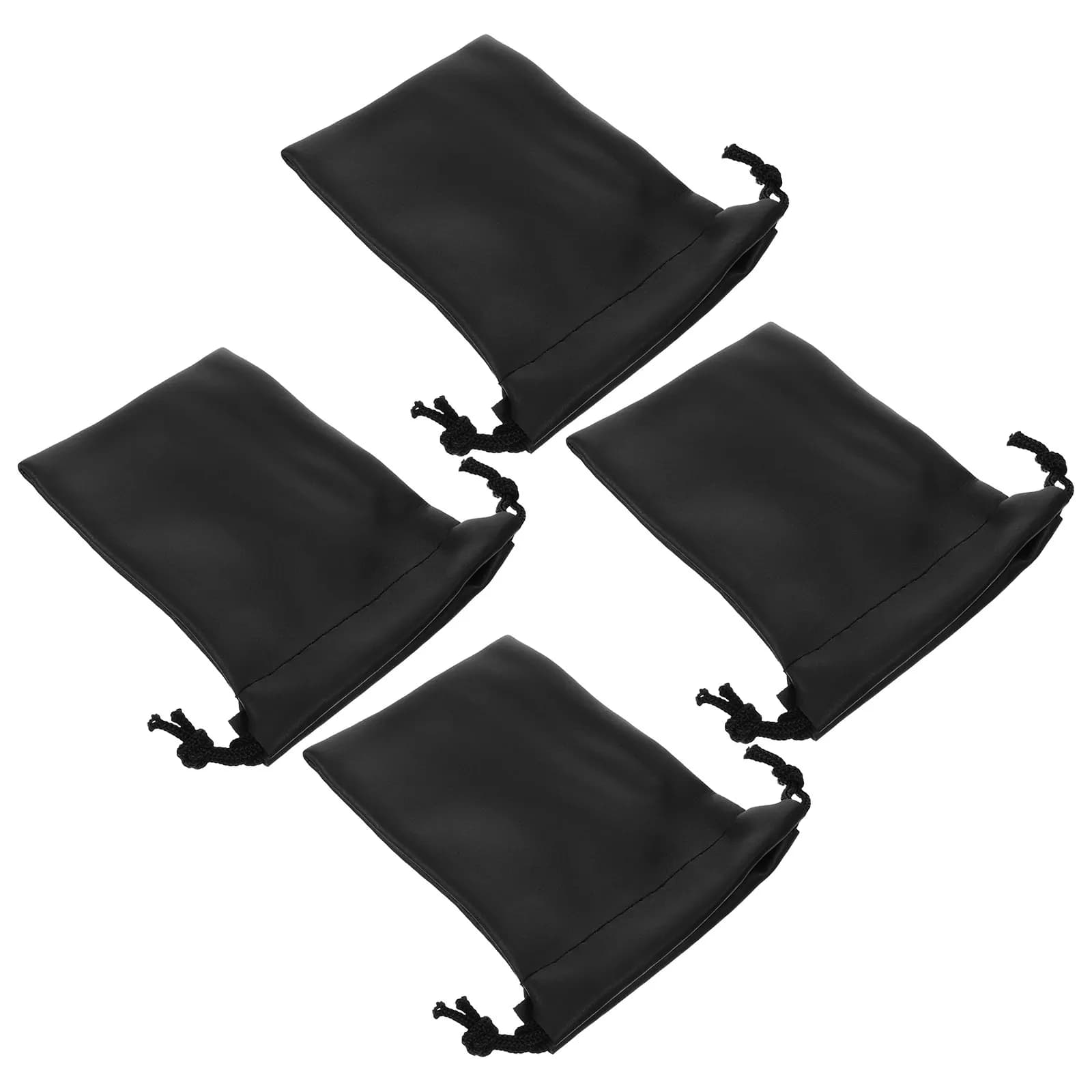 Borsa per microfono da 4 pezzi, in materiale PU, con coulisse, per studio, casa, palestra, viaggio, protezione, antipolvere, organizer compatto per la conservazione