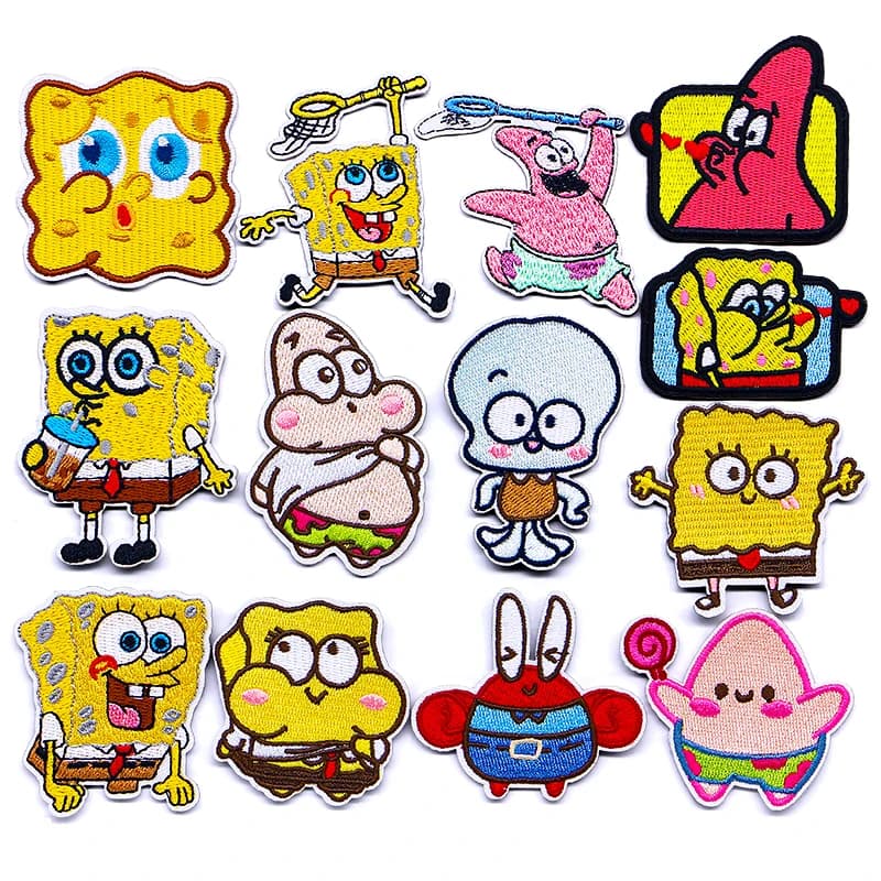 Potdemiel SpongeBob Patrick Star Toppe termoadesive per vestiti Borse Decorazioni applique ricamate per cartoni animati fai da te per adesivi per cappelli