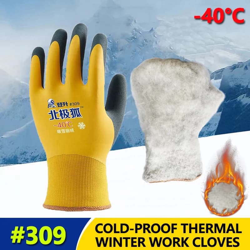 -40 ° Guanti da lavoro ispessiti C Guanti da dito interi impermeabili antivento e resistenti al freddo Guanti da equitazione imbottiti invernali