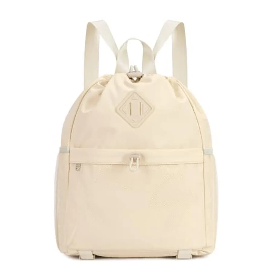 Drawstring Backpack for Women, Lightweight Gym Bag with Yoga Mat Strap, Water-Resistant String Backpack with Mesh Pocket,Patent