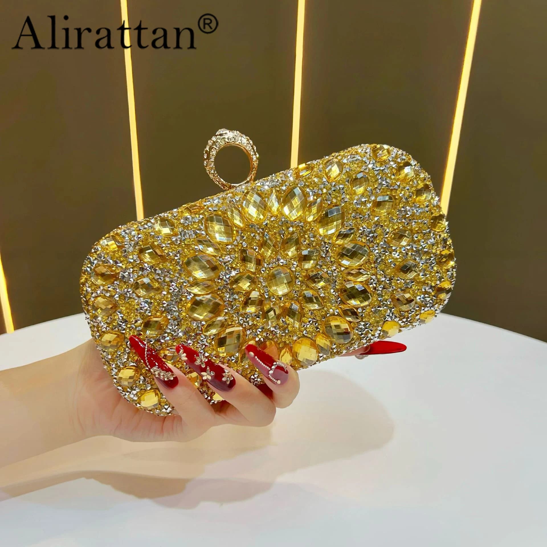 Alirattan 2026 New Evening Bag with Rhinestone, Fashionable Women's Handbag, Shoulder Bag