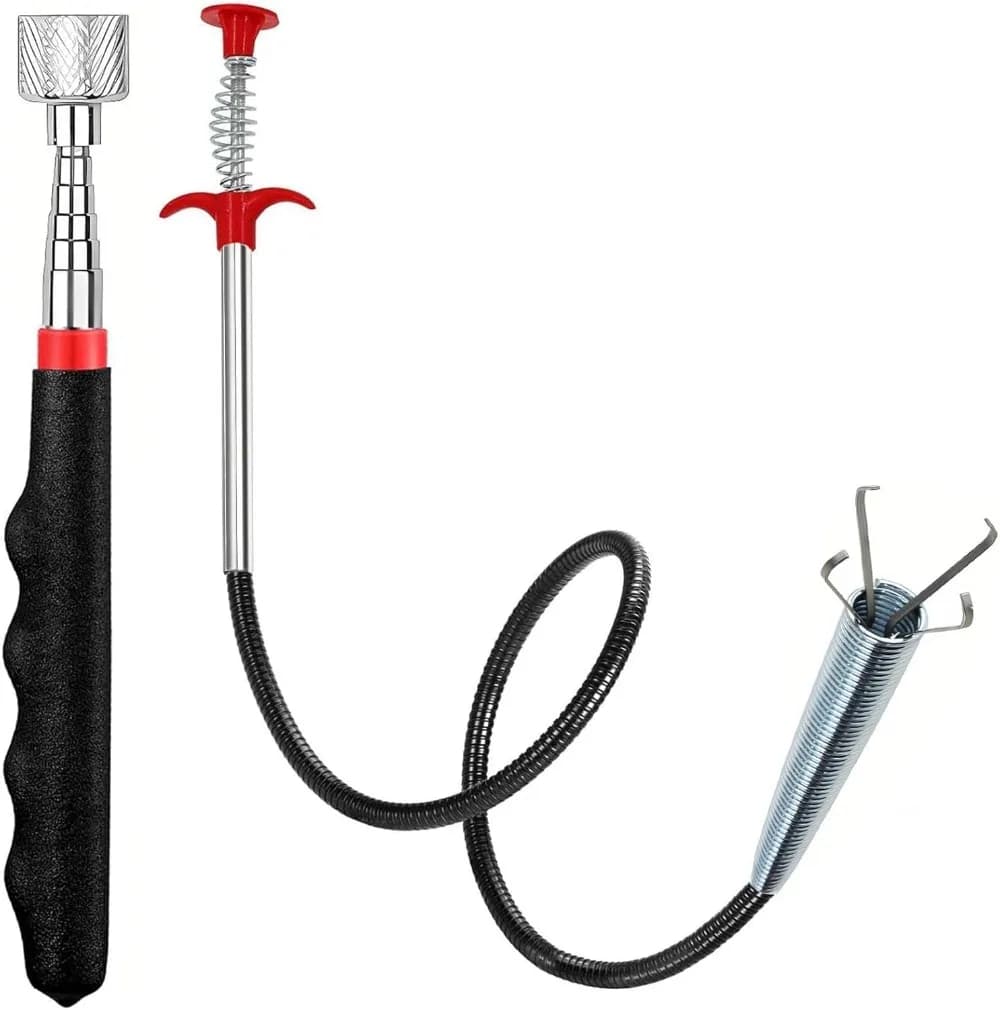 Set of magnetic collection tools and grab, 35 inch flexible claw, 30 inch telescopic magnet with traction force from 20 pounds