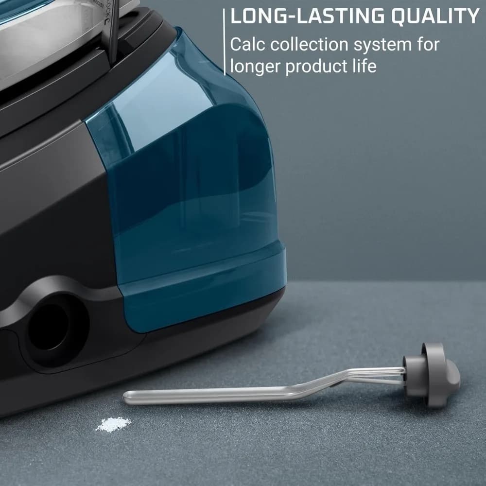 Ferro da Stiro a Vapore Professionale Blu da 1800W per Esterni, con Piastra in Acciaio Inossidabile, Serbatoio Rimovibile da 1.1L, Riscaldamento Rapido