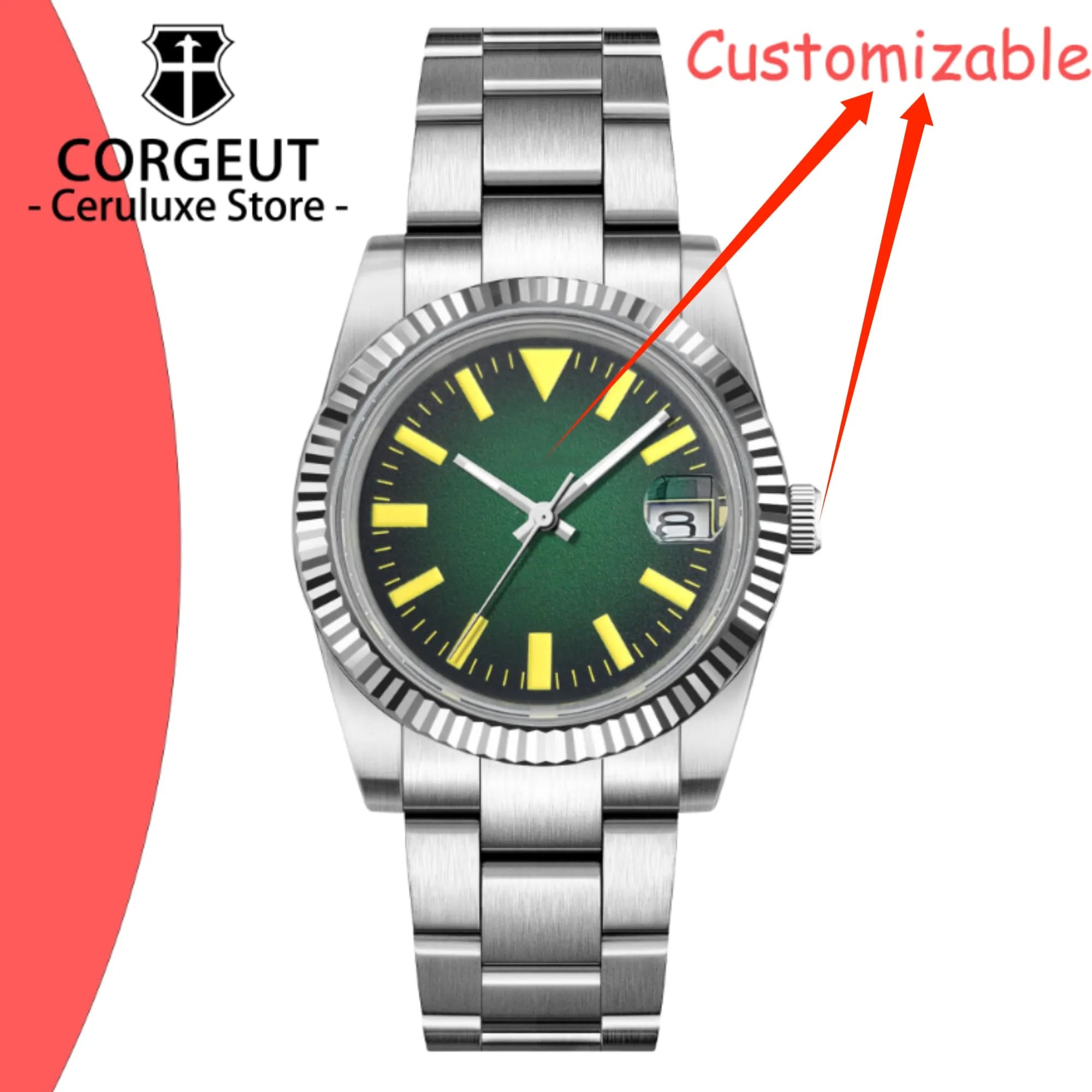 Orologi Meccanici Automatici Personalizzati con Logo 36/39mm Nuovo NH35 per Uomo Vetro Zaffiro Acciaio Inossidabile Impermeabili Luminosi