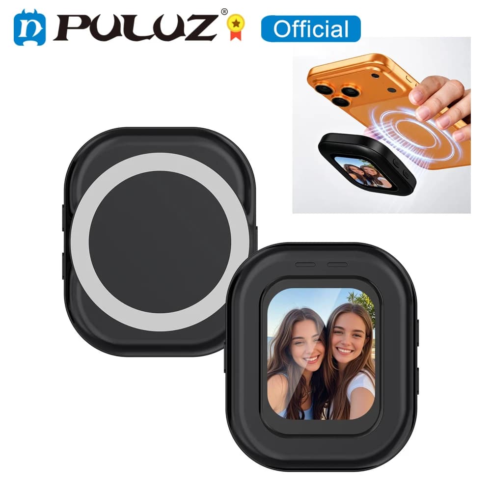 PULUZ Magnetic Phone Vlog Selfie Monitor Screen Compatible with iOS Android HarmonyOS MagicOS for iPhone/ Samsung/ Huawei