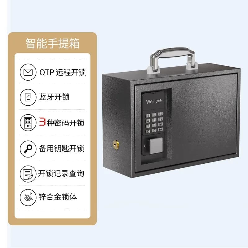 Cassetta di Sicurezza Intelligente, Contenitore per Valigie, Scatola Portaoggetti da Viaggio e Casa, Sblocco con Password Bluetooth