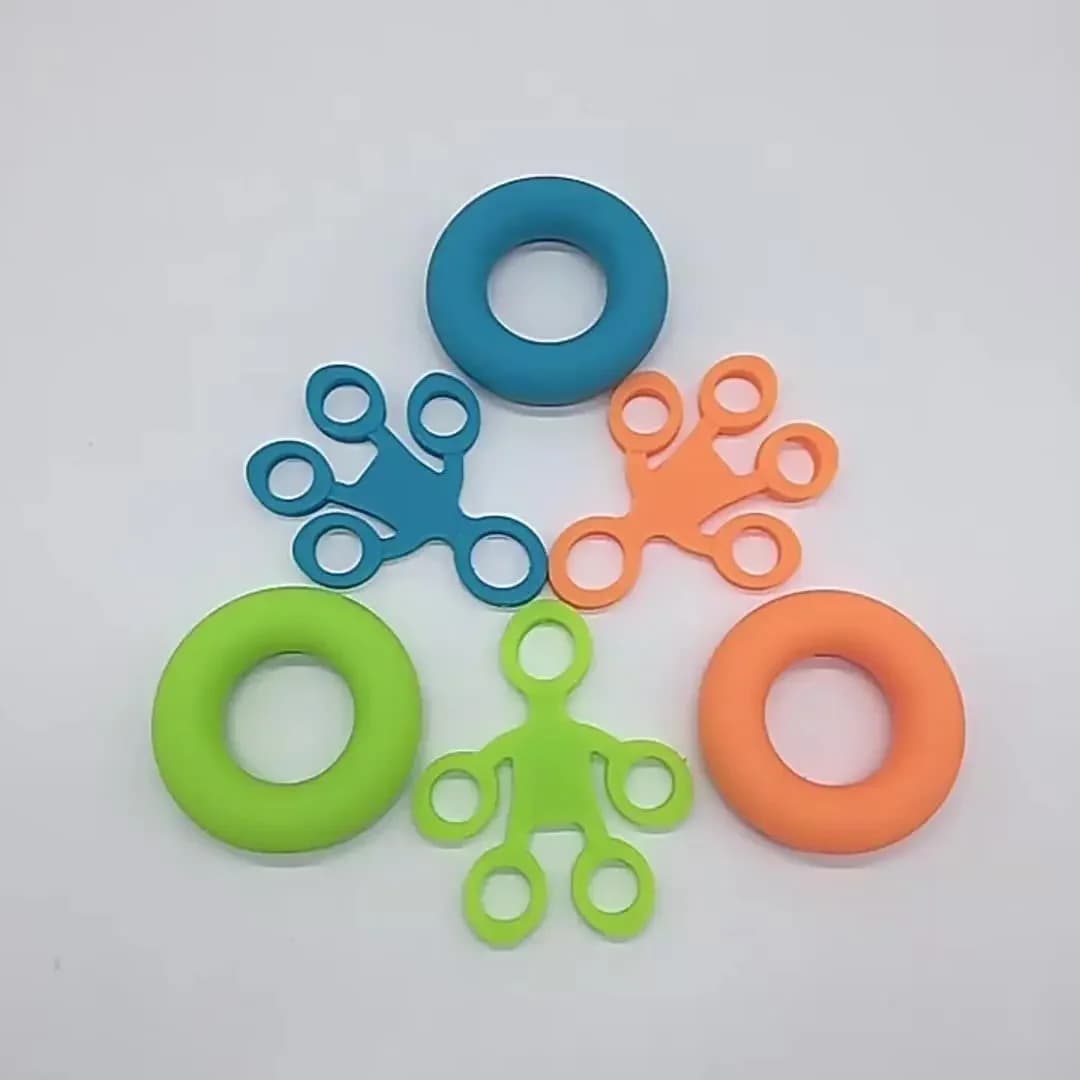 Set di Anelli in Silicone per Dita con 3 Livelli di Resistenza, Rinforzante per Mani, Giocattoli Sensoriali Antistress per Autismo e ADHD
