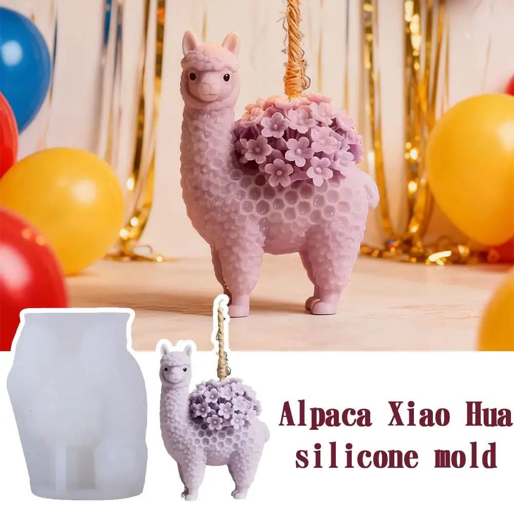 Stampo in silicone alpaca per realizzare candele Stampo in silicone flessibile in alpaca 3D per candele fai da te, sapone, decorazioni per la casa artigianali in resina, creazione di regali