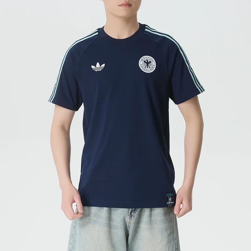Adidas (Adidas) Trefoil T-shirt sportiva da uomo a maniche corte per calcio, alla moda, traspirante, per allenamento, S Jz9342