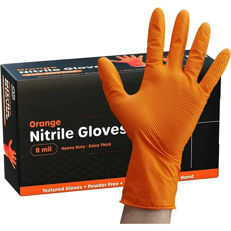 Guanti in nitrile da 8mil spessi 30/50 pezzi Guanti monouso industriali con guanti automatici meccanici resistenti senza lattice testurizzati con diamanti
