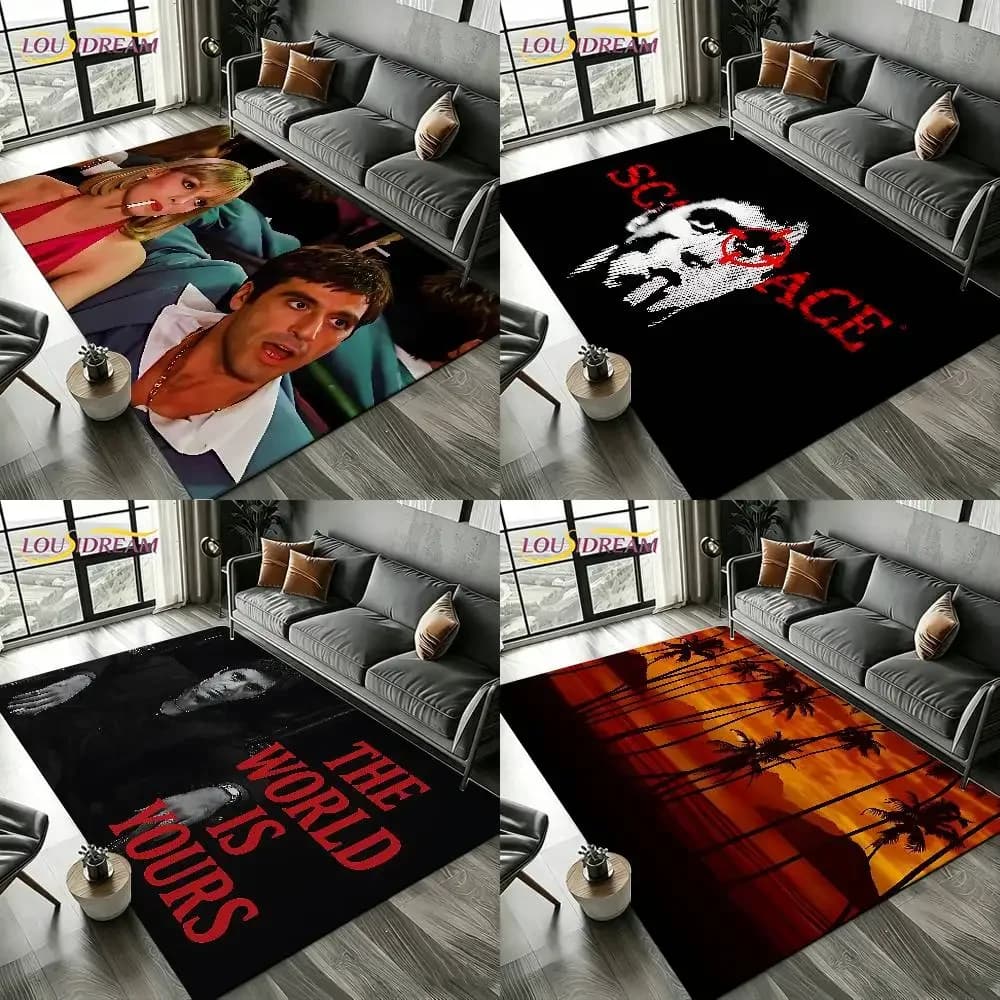 S-Scarface Floor Mat Living Room Rug For Bedroom Welcome Mat Outdoor Rug