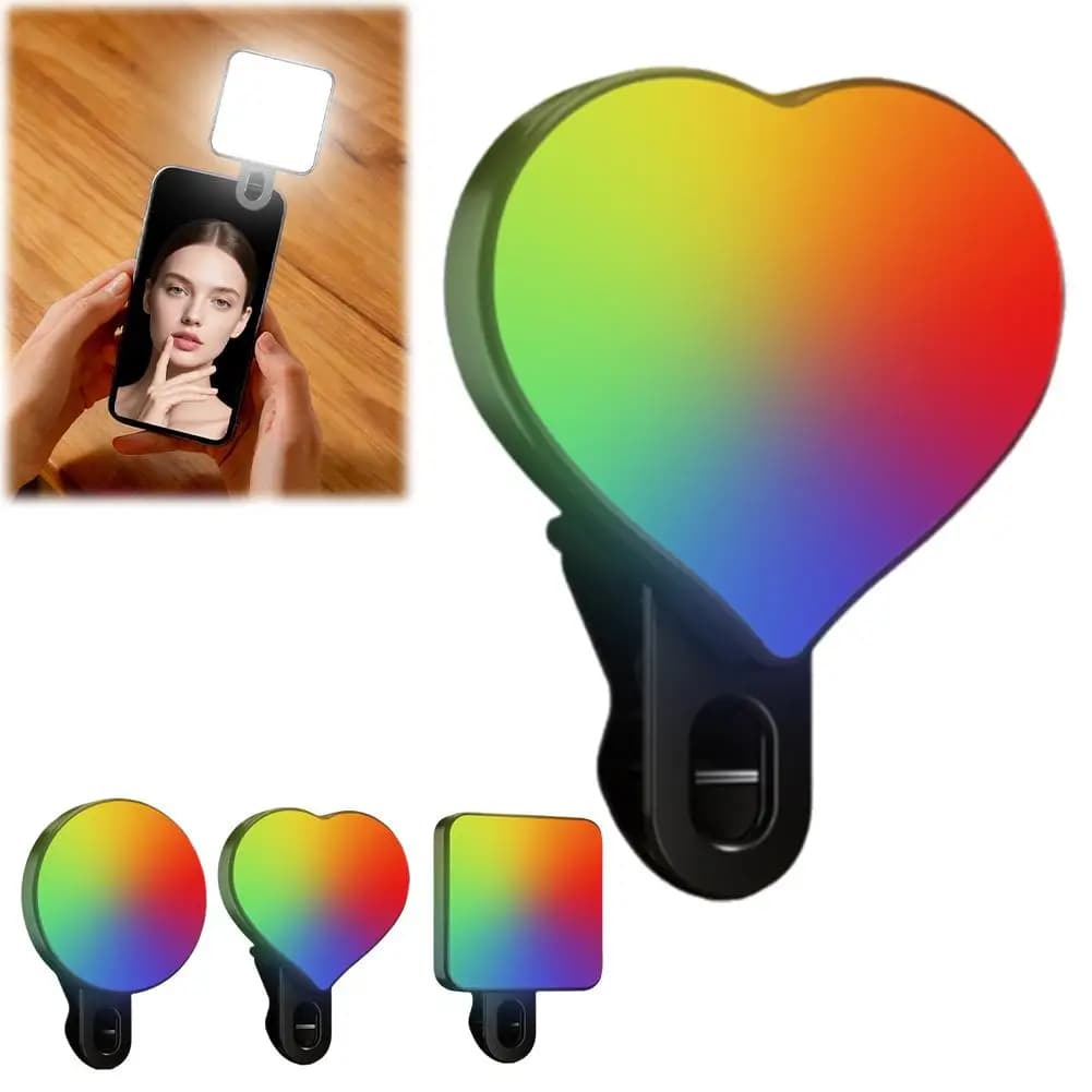 Pocket RGB Fill Light Portable LED Light Video Mini Fill Light For Camera Smartphone for GoPro Laptop Selfie Adjustable RGB Lamp