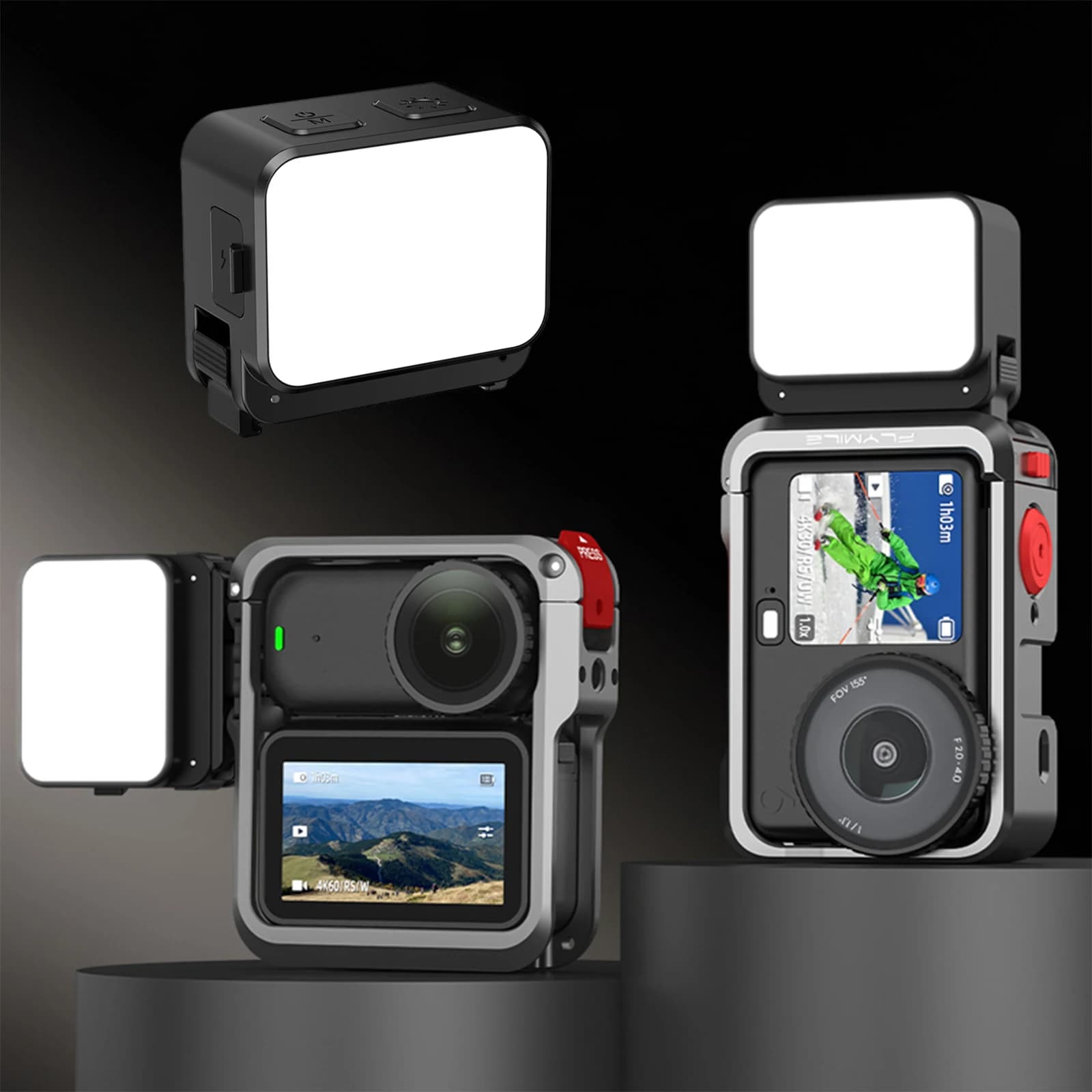 LED Action Camera Video Light Magnetic Photography Fill Lighting for Osmo Nano Action 6 Camera Cage Accessories