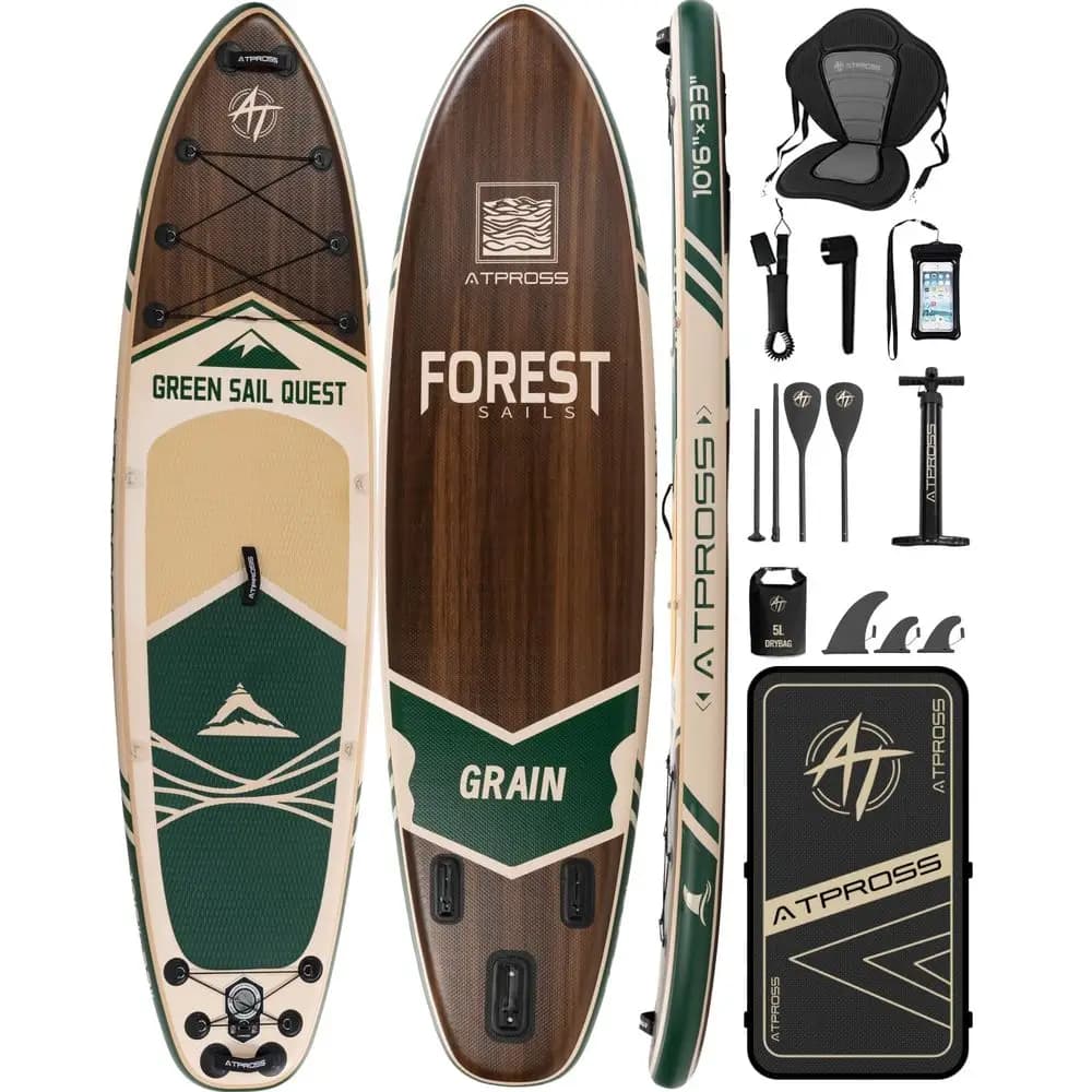 Stand Paddle Board, Tavola da Paddle Gonfiabile Extra Larga da 400 libbre con Sedile Kayak, Kit Accessori SUP Premium e Zaino, Antiscivolo