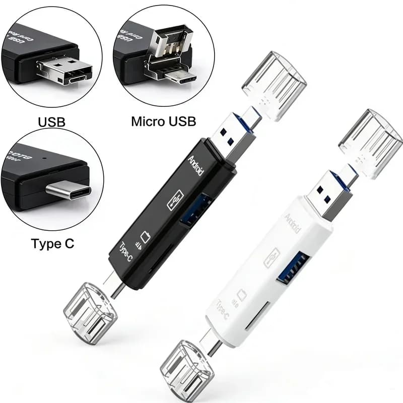 5 in 1 OTG Multifunction USB Type C USB Micro USB SD TF Memory Card Reader for Android Computer Adapter Phone Laptop Compute