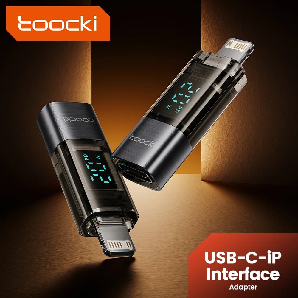 Toocki USB C Display OTG Adapter PD 20W Fast Charging Lighting Male To Type C Female Connector For iPhone 15 14 13 12 Converter
