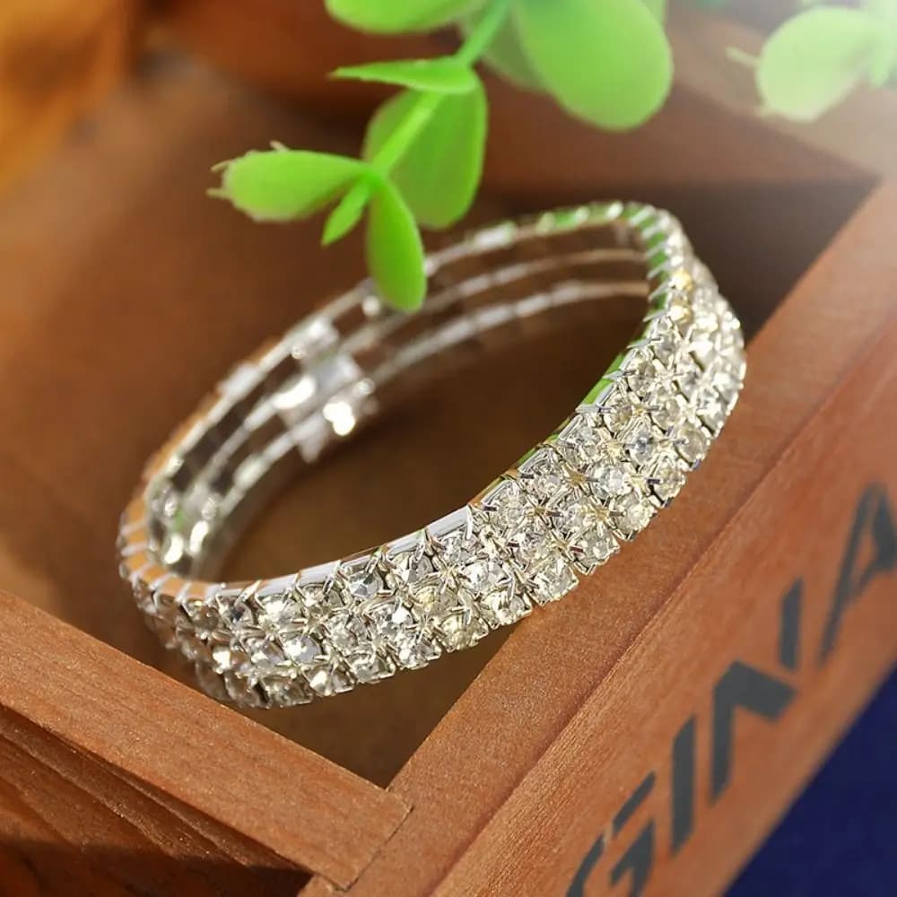 Set di Gioielli da Sposa con Orecchini Pendenti, Lussuosa Collana Brillante, Bracciale, Orecchini e Anello, Set con Cristalli e Strass in Argento, Collana Choker