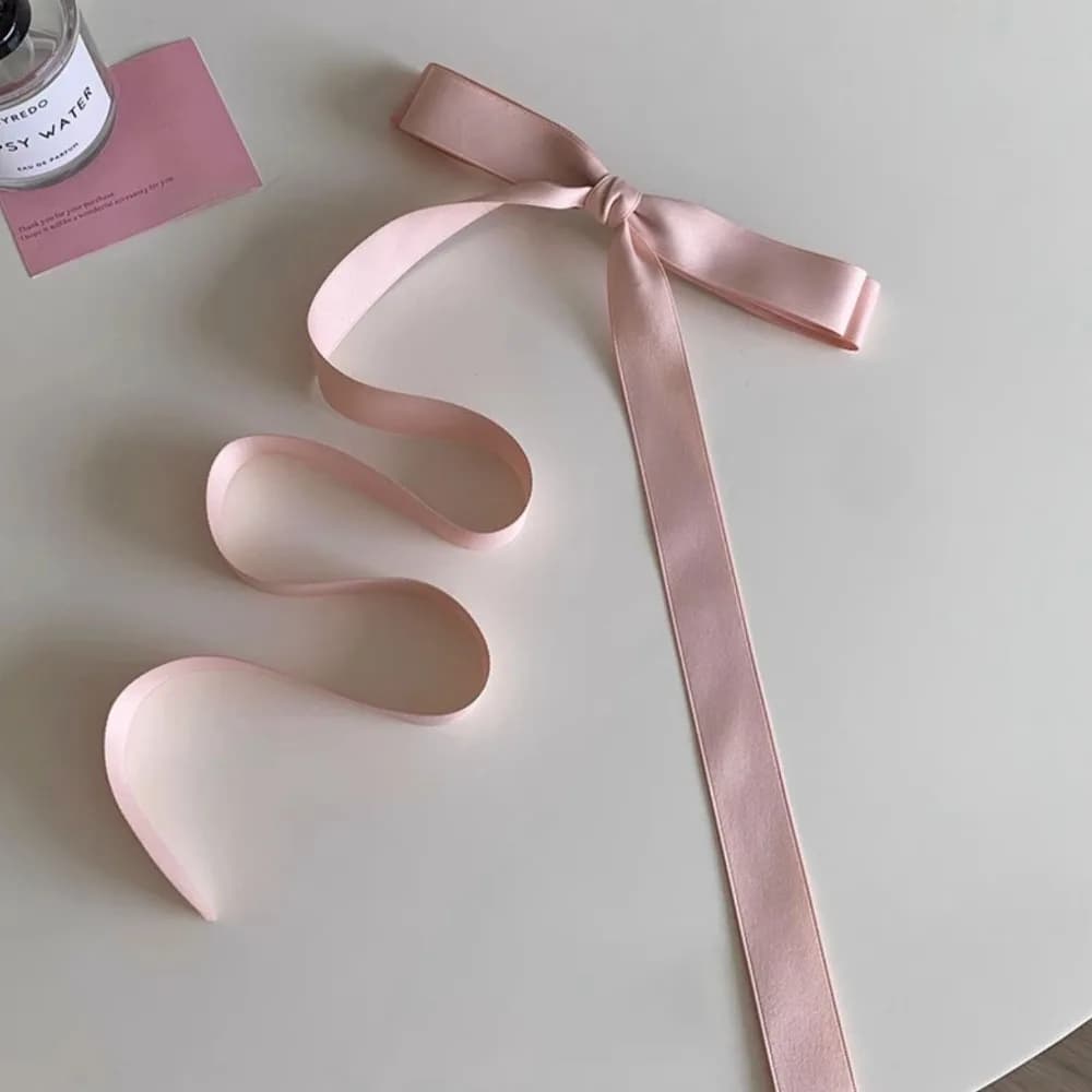 Elegante fermaglio per capelli in raso di seta con fiocco, accessori per capelli color caramella, fermaglio per capelli con nastro lungo, fermagli laterali lunghi per donne e ragazze