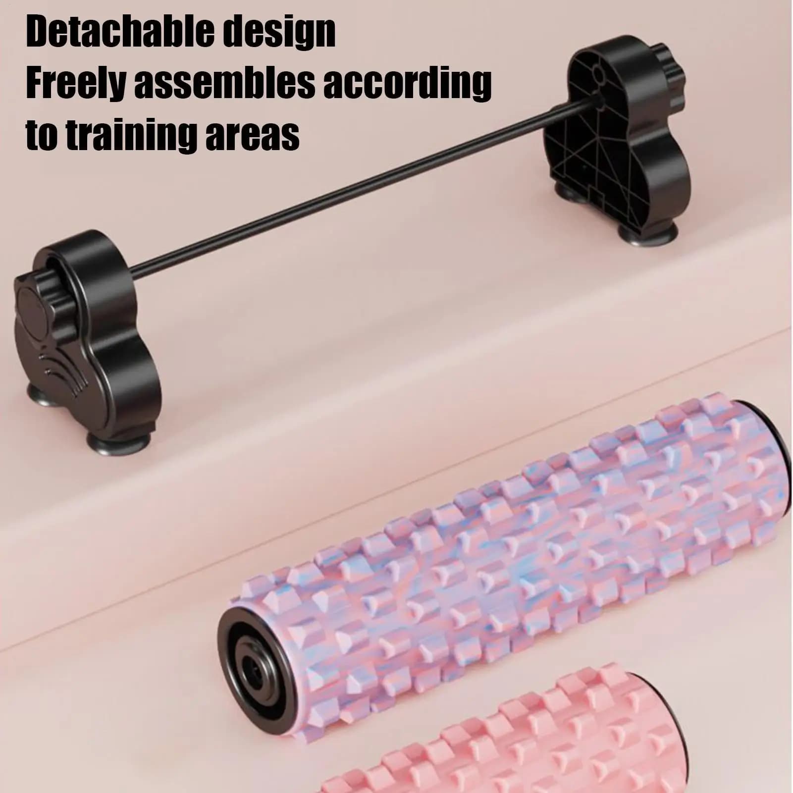 Deep muscle massage foam roller with suction cup, athletic body roller with home support, gym, yoga, pilates