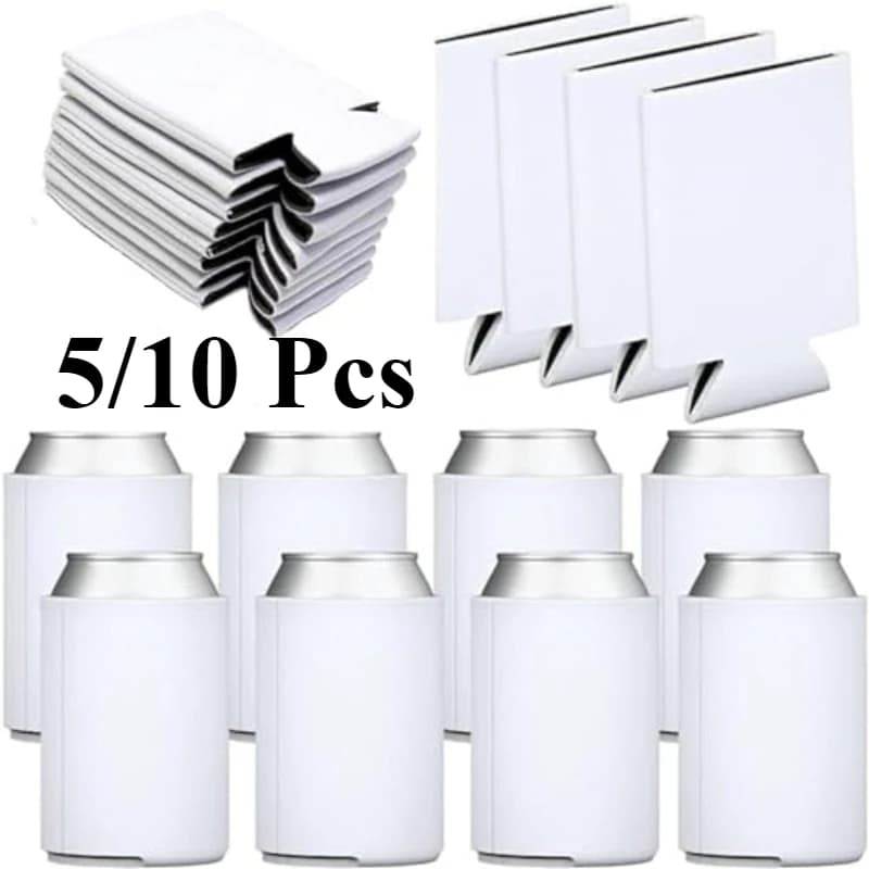 Manicotti frigo per lattine per sublimazione vuota da 5/10 pezzi – Copertine pieghevoli per birra, soda, bevande per feste, picnic e eventi all'aperto