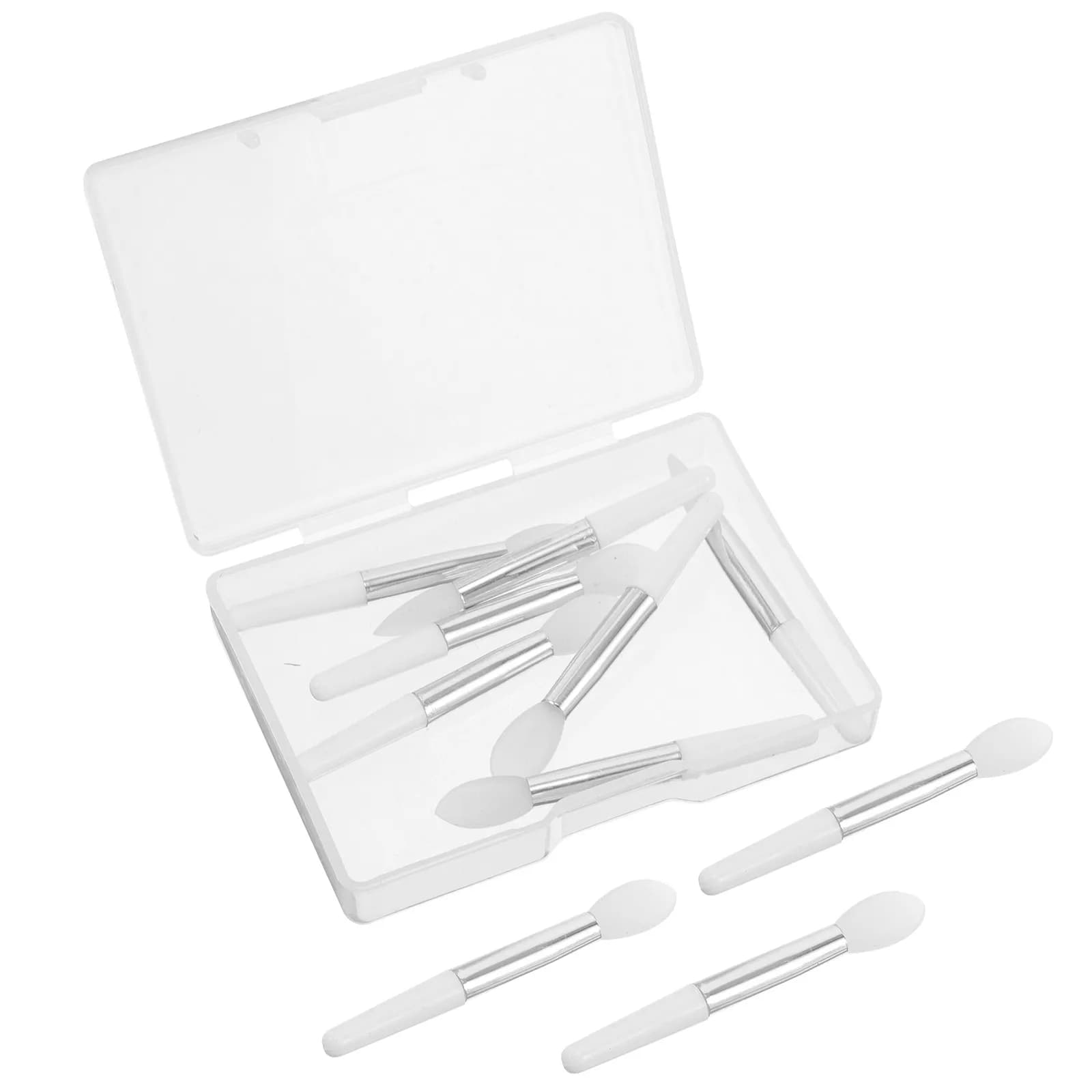 Set di 10 Applicatori Labbra in Silicone, Mini Pennelli per Rossetto e Lucidalabbra, Pennelli Morbidi in Silicone per Trucco, Riutilizzabili con Scatola Contenitore