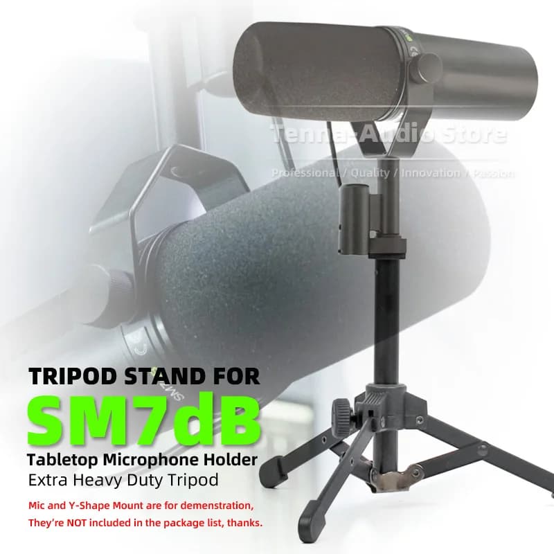 Compatibile con Shure SM7dB SM7 dB SM7B B SM 7 Supporto da tavolo per microfono Staffa di montaggio da tavolo Treppiede Microfono da tavolo Supporto per Mike