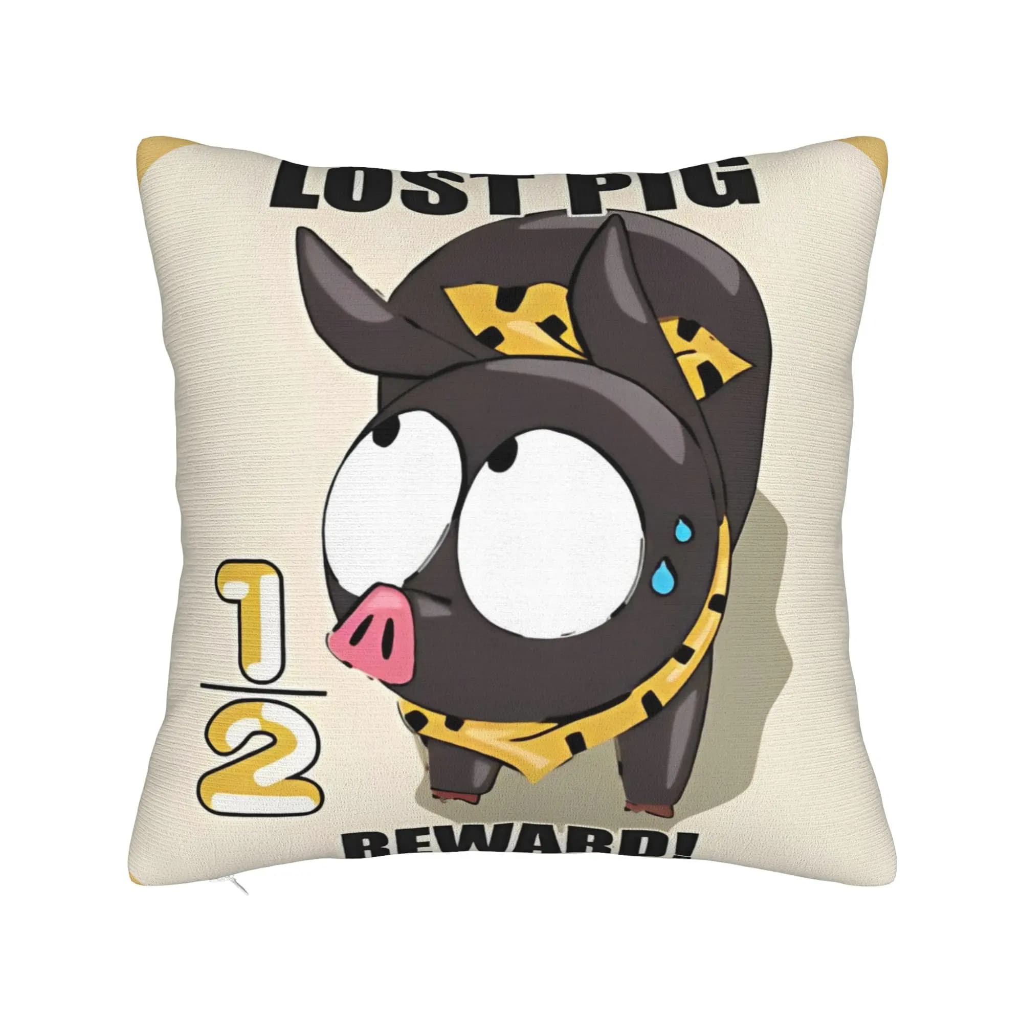 P-chan Ryoga Lost Pig - Ranma 1/2 Federa in poliestere Fodera per cuscino Decor Federa per sedia con cerniera 40X40 cm