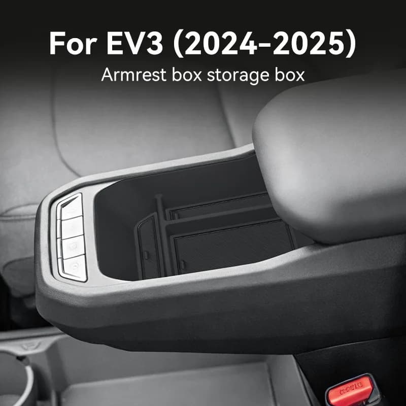 For Kia EV3 2024-2025 Center Console Organizer Tray Armrest Storage Box with Non-Slip Mat EV3 GT Line Interior Accessories