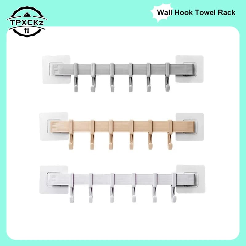 Ganci per appendere i vestiti Appendiabiti Appendiabiti da cucina Appendiabiti senza trapano Asta per appendere Adesivo forte Gancio da parete per bagno Portasciugamani