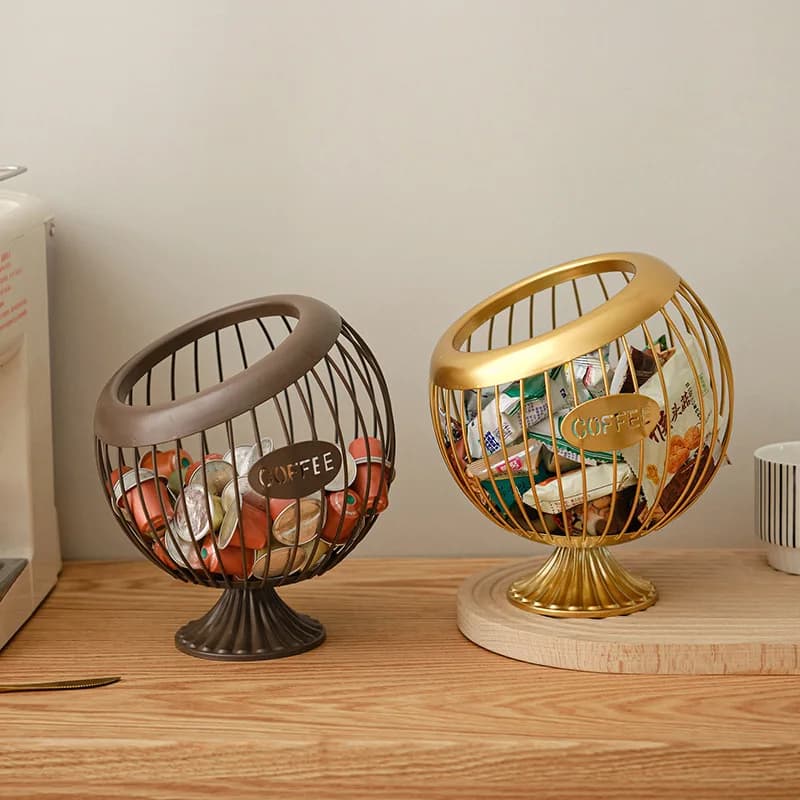Creative Fruit Basket, Iron Coffee Capsules,Candy Storage Rack,Blue Snacks,Dried Fruits Storage,Diagonal Basket,Home Furnishings
