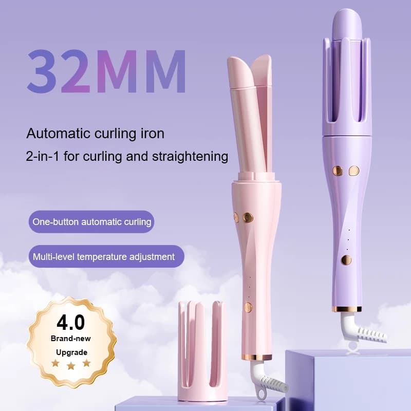 Automatic Hair 2 IN 1 Bigodino and Iron Plate 32mm Bigodino Bacchetta Professional Shoe Grips Ceramic Hair Roller Sawing Tool