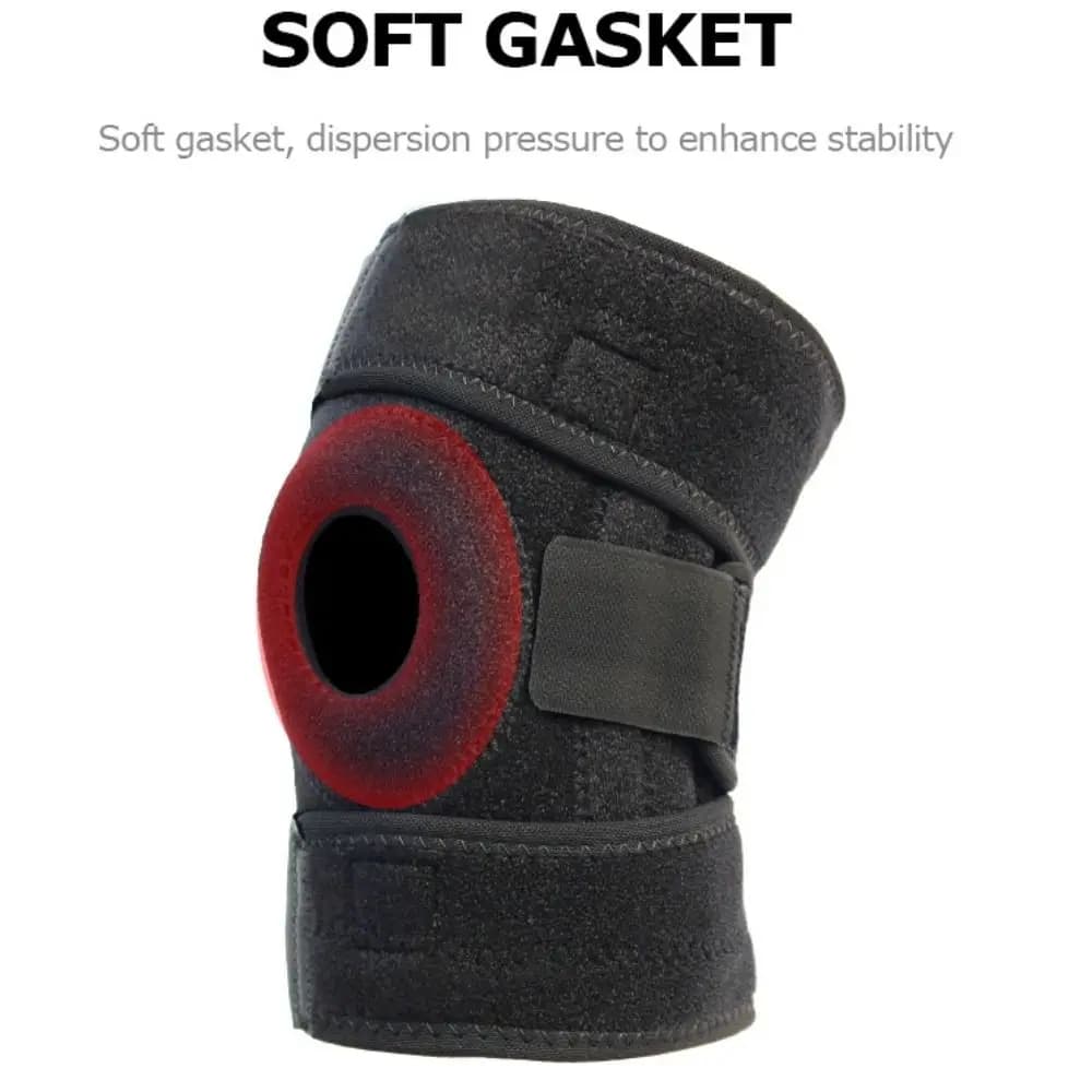Ginocchiera sportiva a 4 molle Striscia in silicone antiscivolo Protezione elastica per gamba Ginocchiera fitness regolabile pressurizzata Fitness