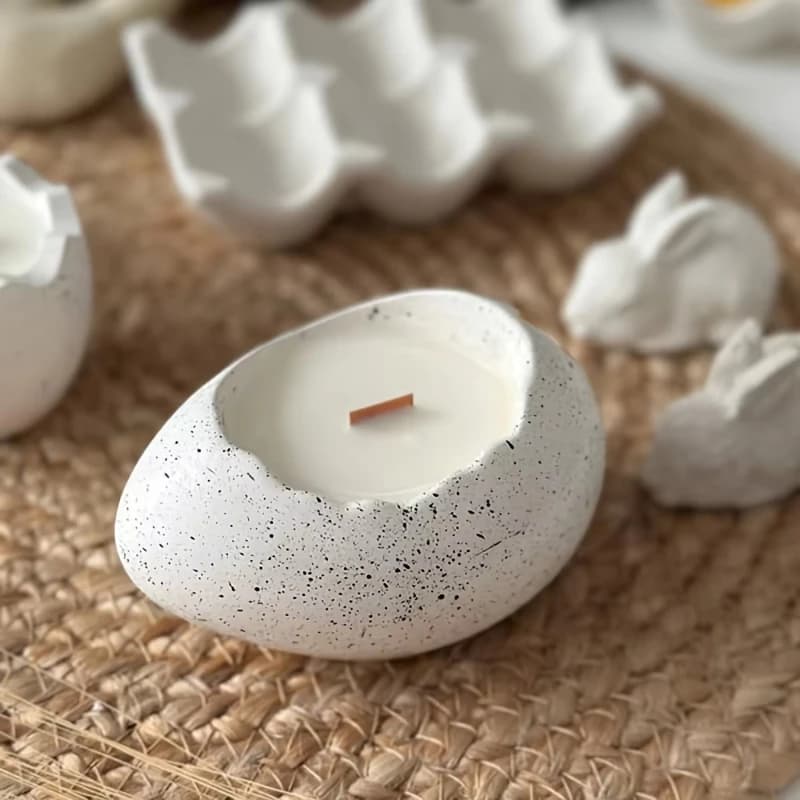 Stampo in Silicone a Forma di Uovo per Portacandele Fai-da-Te, Scatola Portaoggetti, Decorazione da Scrivania, 1 Pezzo