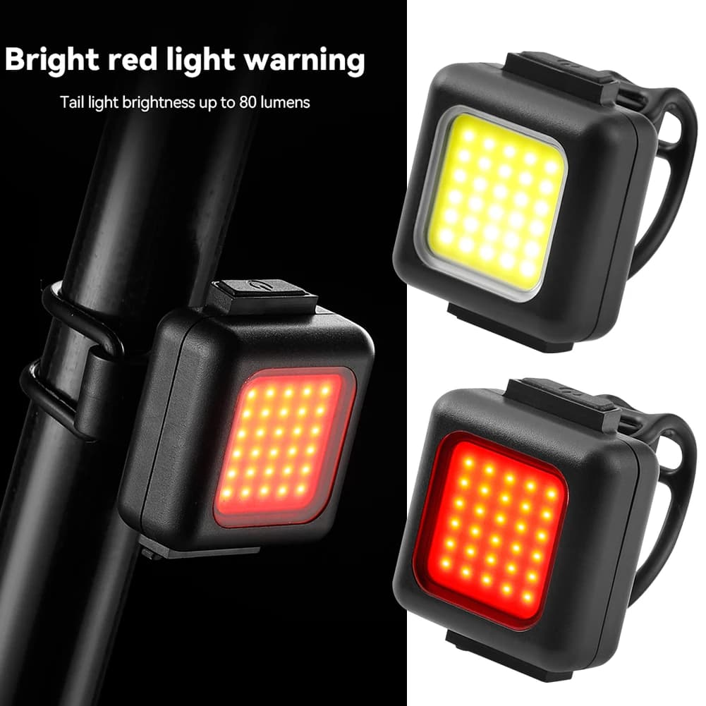 COB LED MTB Bike Lamp 130LM/80LM 150mAh Headlight Bicycle Tail Lamp Type-C USB Rechargeable Waterproof Cycling Accessories