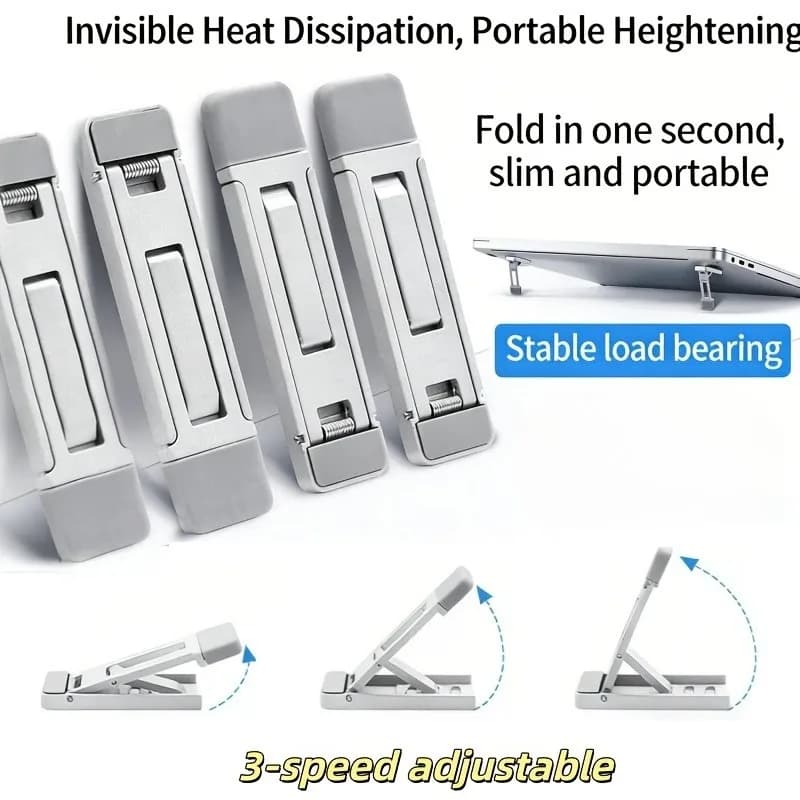 Supporto per notebook mini portatile invisibile da 2 pezzi (3 livelli regolabili), supporto da scrivania ergonomico per la digitazione e la dissipazione del calore