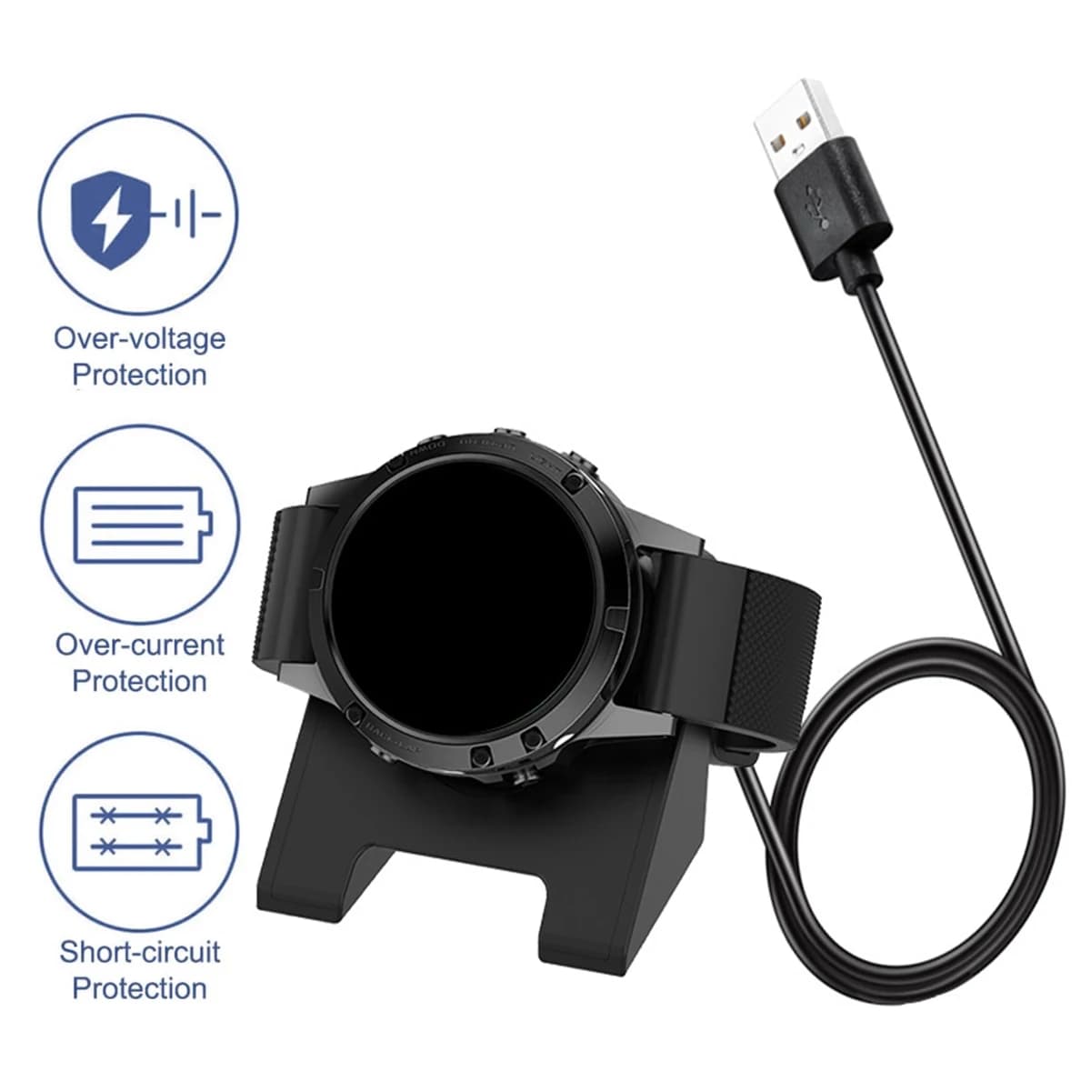 Base di ricarica per smartwatch per cavo di ricarica USB Garmin Fenix 7/7S/7X Epix/Venu 2/Venu SQ/enduro
