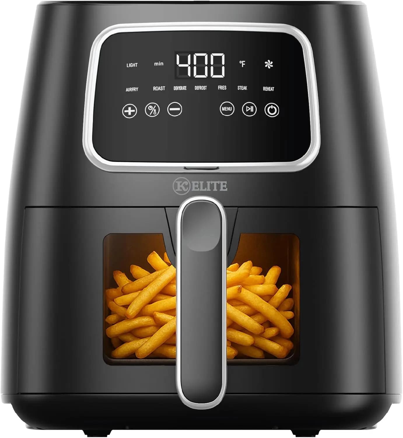 5.5 Qt Digital Air Fryer, Countertop Cooker with LED Touchscreen, Preset Programs for Air Frying, Roasting, Dehydrating, Defrost