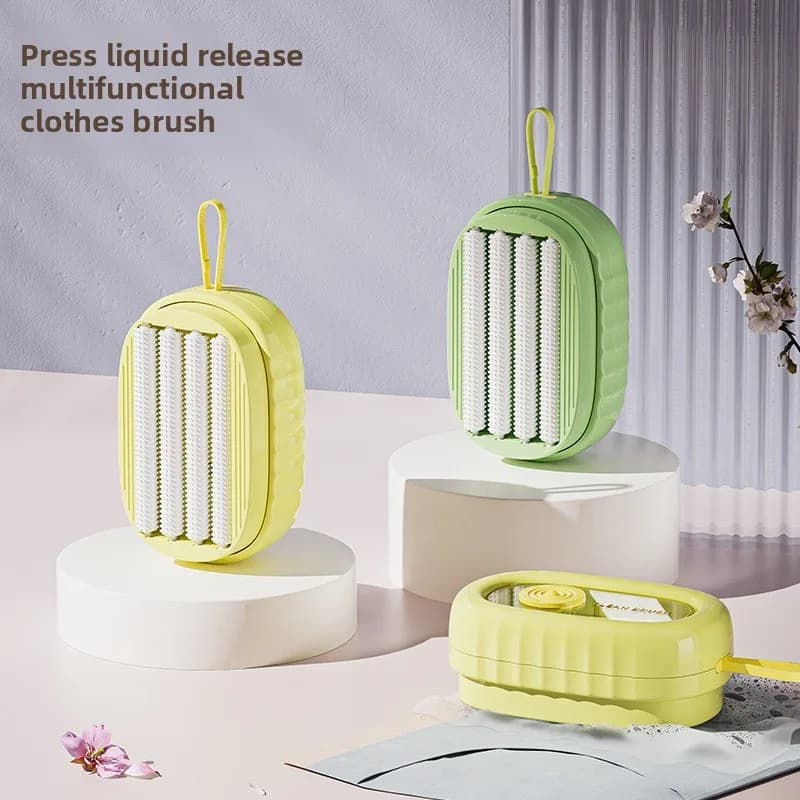Brush for laundry with soft rubber foam roller, cleaning brush for underwear of intimate clothes for the home, multifunctional press and liquid addition