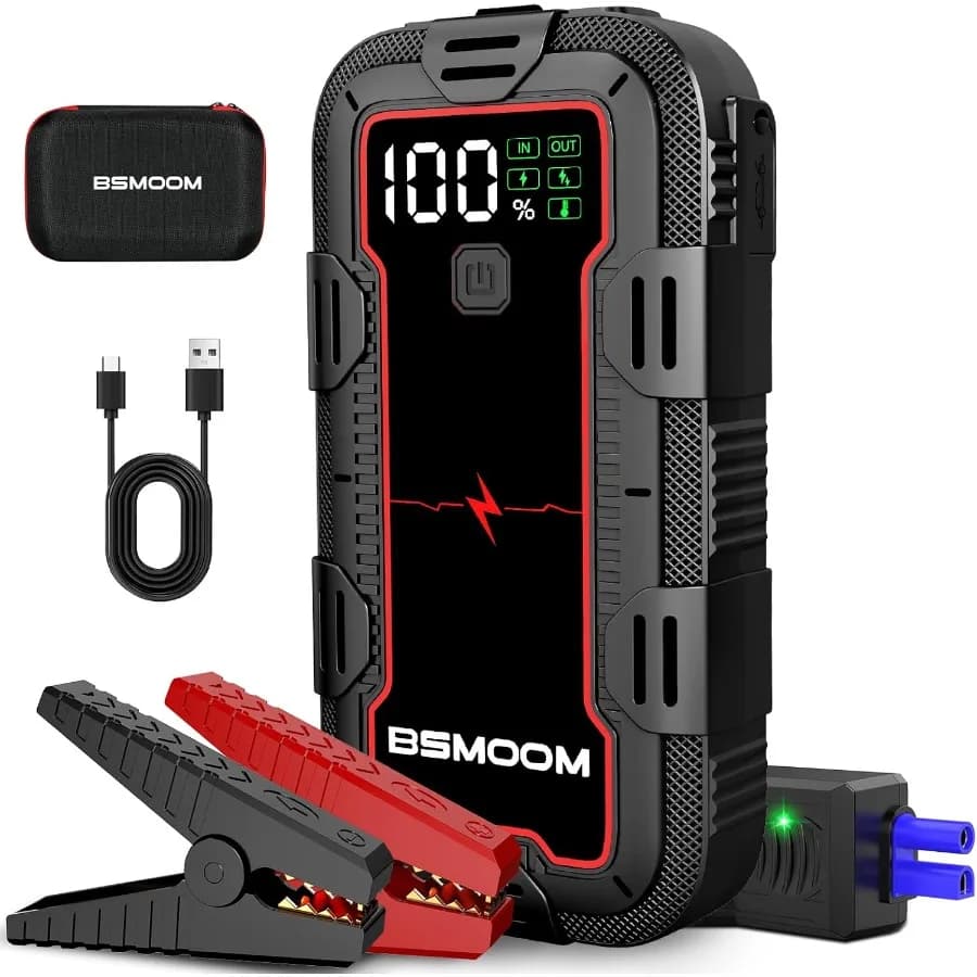 Avviatore di emergenza da 5000 A Batteria per auto al litio portatile da 99 Wh per veicoli da 12 V Motore diesel fino a 8,0 litri o tutti i motori a gas Incl
