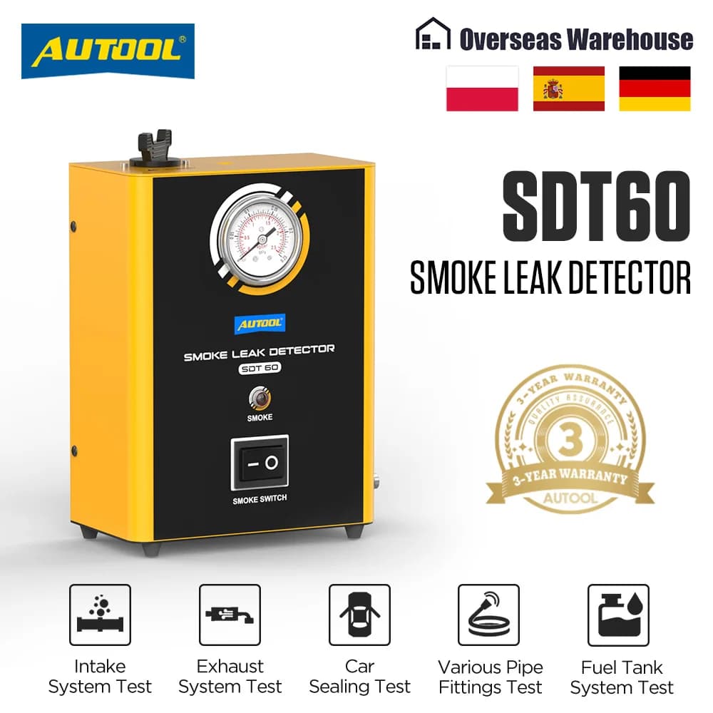 AUTOOL 12V Automotive EVAP Analizzatore di perdite Rivelatore Rilevatore di perdite di fumo per auto Localizzatore di perdite di tubi X Strumento diagnostico per tubi dell'olio