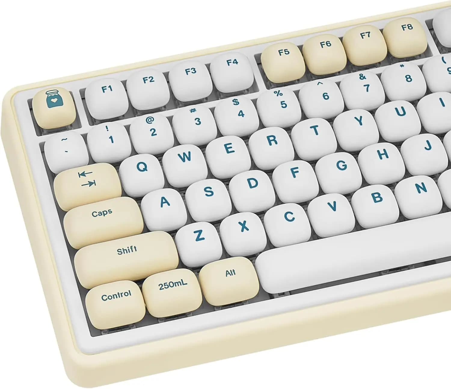 Set di 140 Tasti PBT Carini Bianchi e Blu, Keycaps Personalizzati Kawaii per Tastiere con Switch Cherry Gateron MX