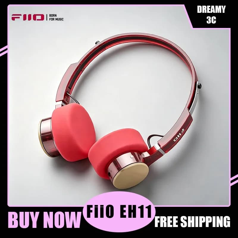 FiiO EH11 Retro Vintage Over Ear Headset BT5.0 LDAC 40mm Semi-Open 30H Lightweight Built-in Mic APP EQ For Music Gaming