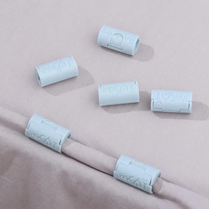 6PCS Invisible Needle-free Bed Sheet Holder Quilt Cover Non-slip Mattress Sheet Buckle Bed Pegs Clamp Fastener Gripper