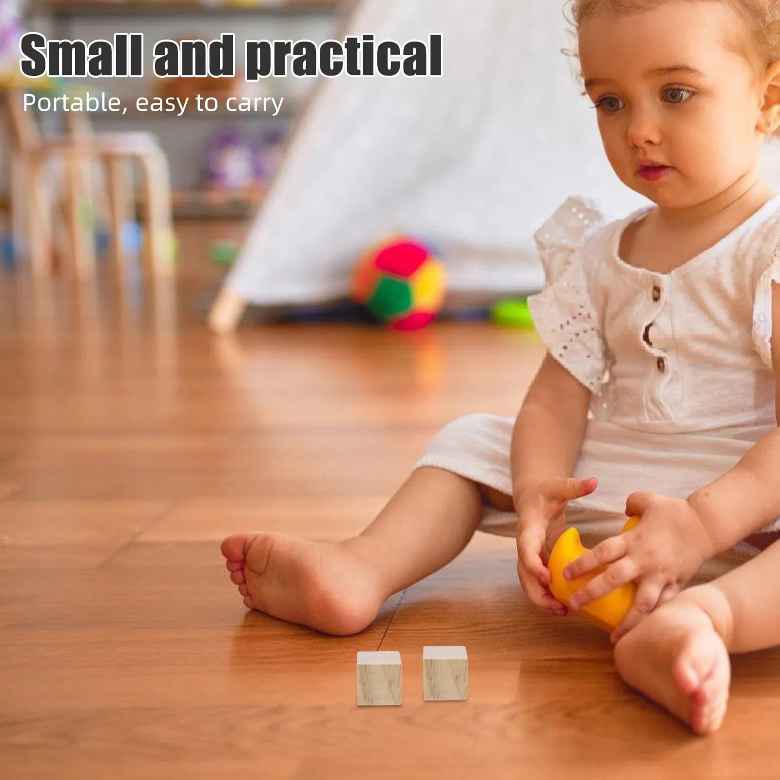 100Pcs Wood Blocks Solid Wood Square Craft Cubes DIY Projects Kids Educational Math Cubes Wooden Craft Shapes for Creative