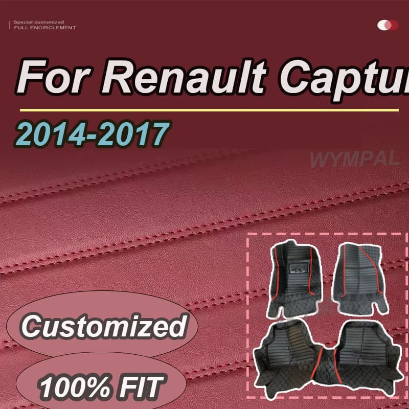 LUSSO custom car mats for Renault Captur 2014 2015 2016 2017 Luxury leather car