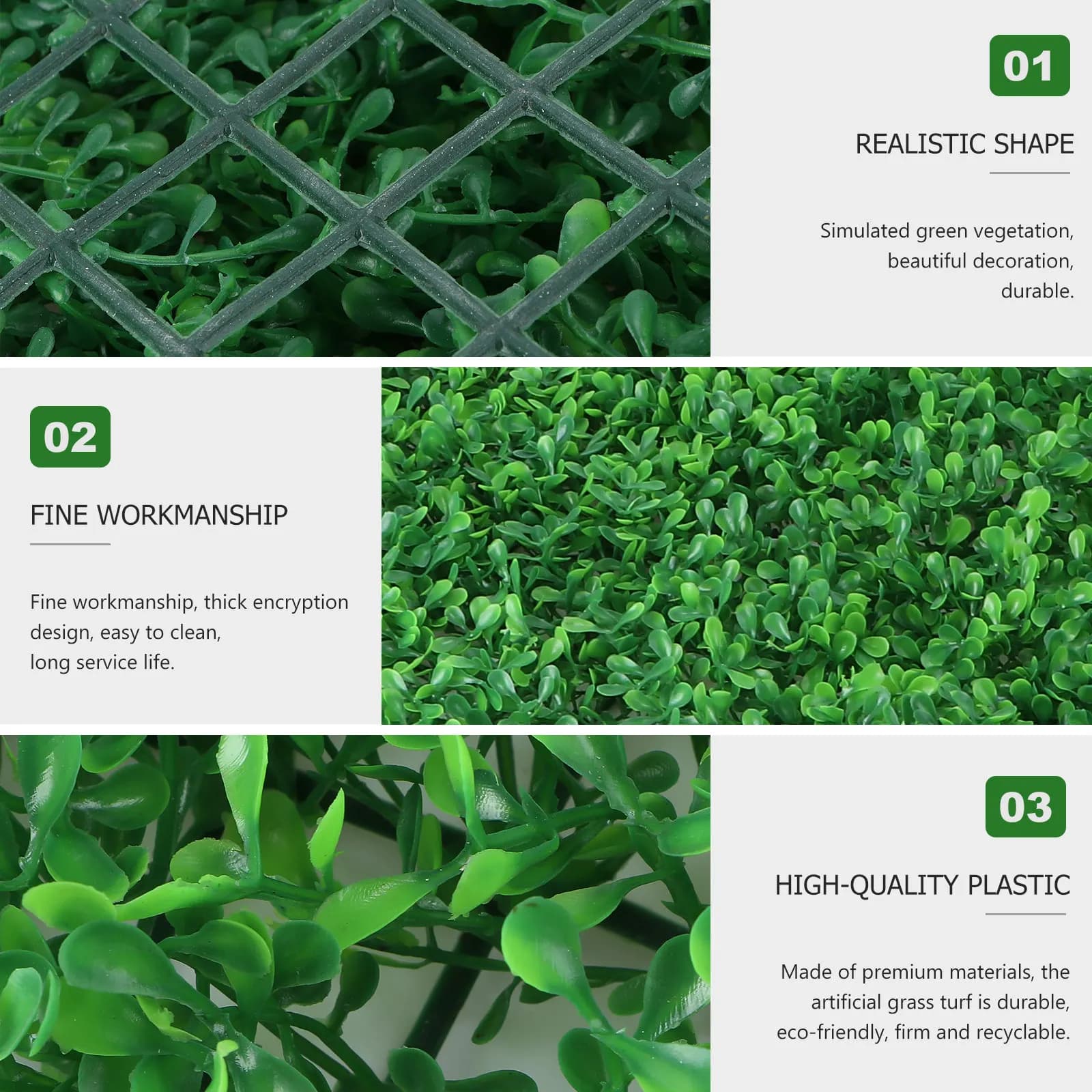 1 Artificial Grass Piece, Simulated Plants Recyclable for Garden Decoration, Balcony, Micro Landscape Fai-da-Te, Mini Gardening